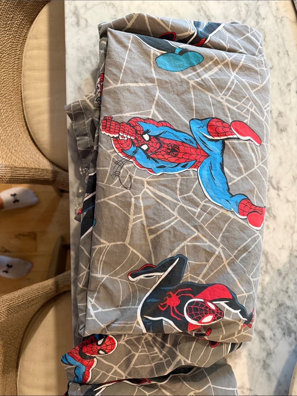 Pottery Barn Kids Spider-Man Gray Red Blue Duvet Cover